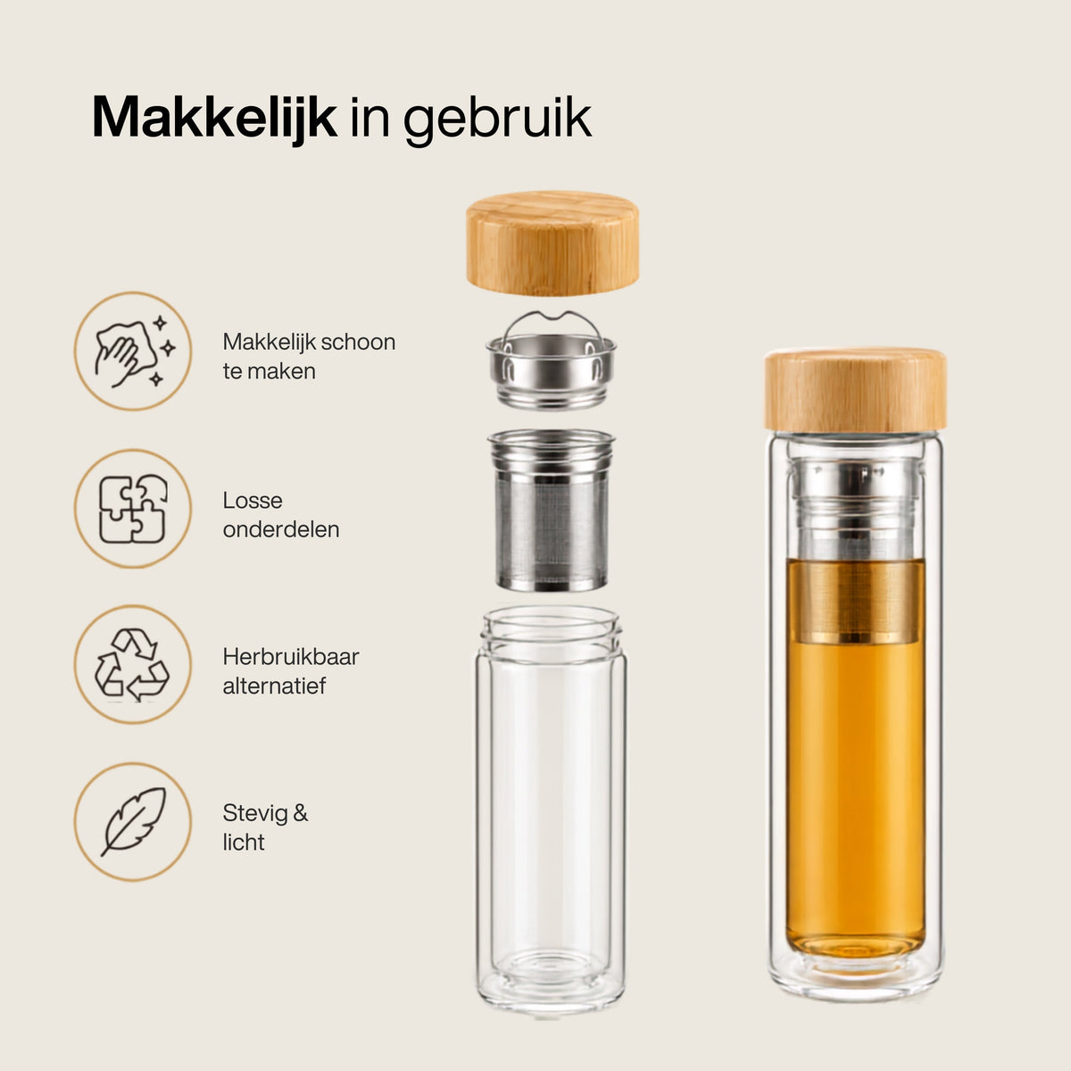 Fles met theefilter | Met gemak verse thee zetten