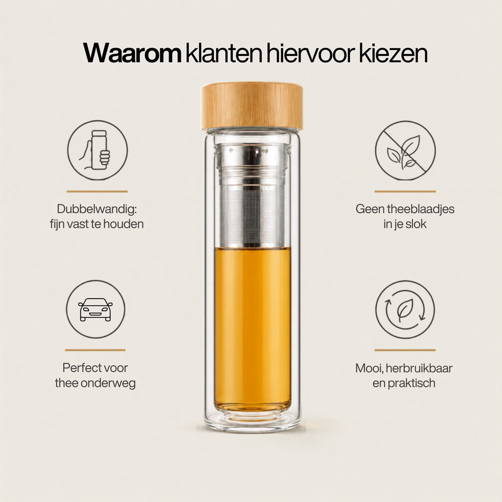 Fles met theefilter | Met gemak verse thee zetten