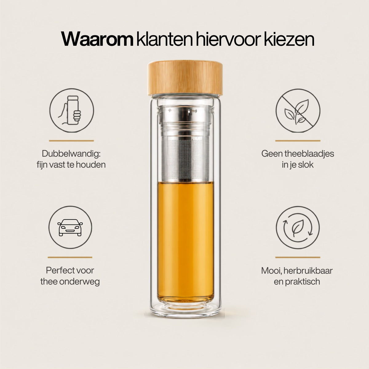 Fles met theefilter | Met gemak verse thee zetten