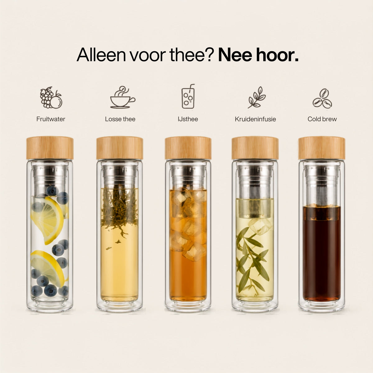 Fles met theefilter | Met gemak verse thee zetten