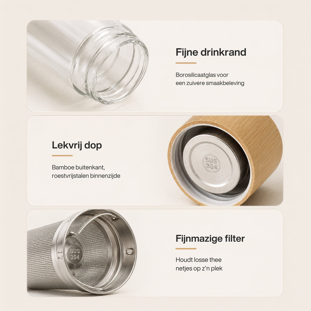 Fles met theefilter | Met gemak verse thee zetten